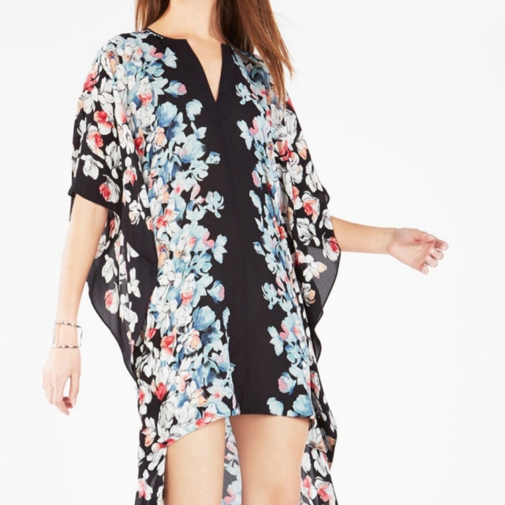 BCBG MAXAZRIA Dameka Floral Print High-low DRESS